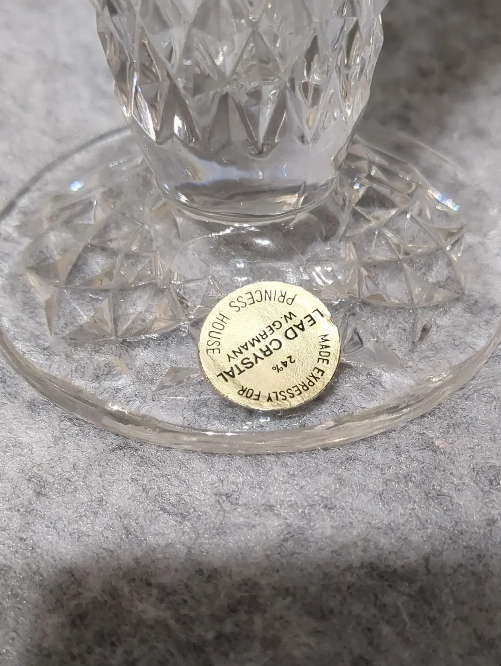 VINTAGE Princess House CRYSTAL VASE WAFFLE PATTERN ART GLASS TEXTURED